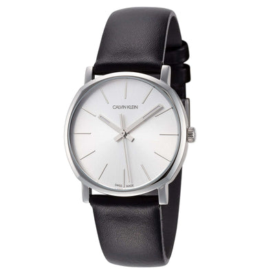 Calvin Klein Women's Posh 32mm Silver Dial Leather Watch - K8Q331C6