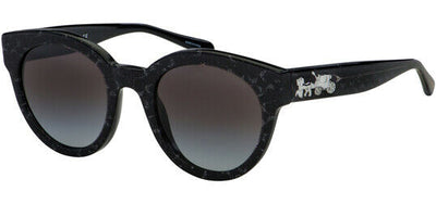 Coach Black Glitter Women's Sunglasses Signature C Grey Gradient Lens - 8265 L1084