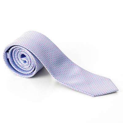 Light Blue Pink-Dotted Tie