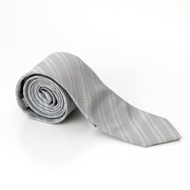 Silver Barcode Stripped Tie