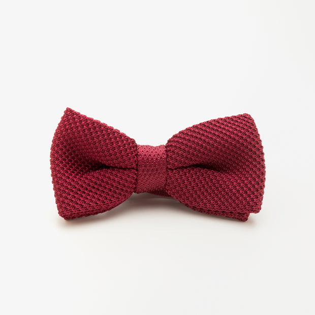 Red Wool Knit Bow Tie